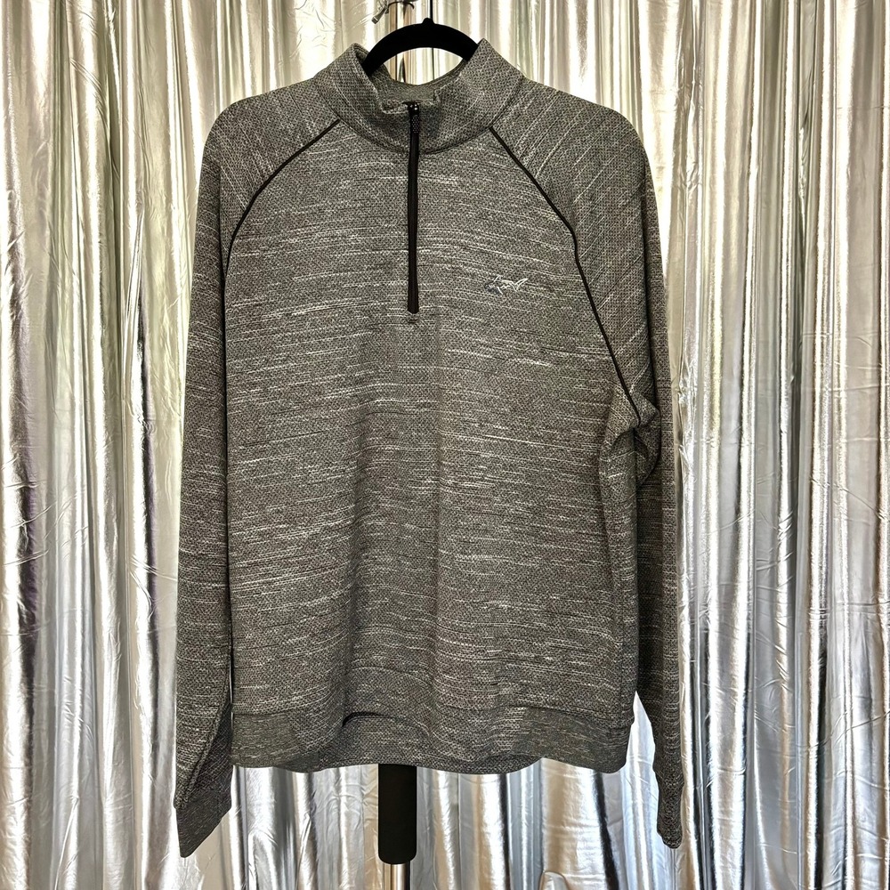 Greg Norman Gray Quarter Zip Golf Pullover